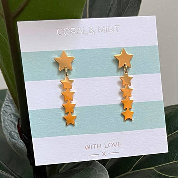 Star Drop Earrings - Gold - Daisy Park