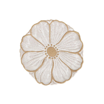 White stoneware Flower plate - Daisy Park