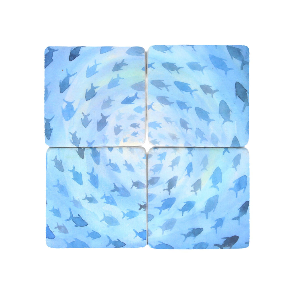 Fish vortex resin coaster - Daisy Park