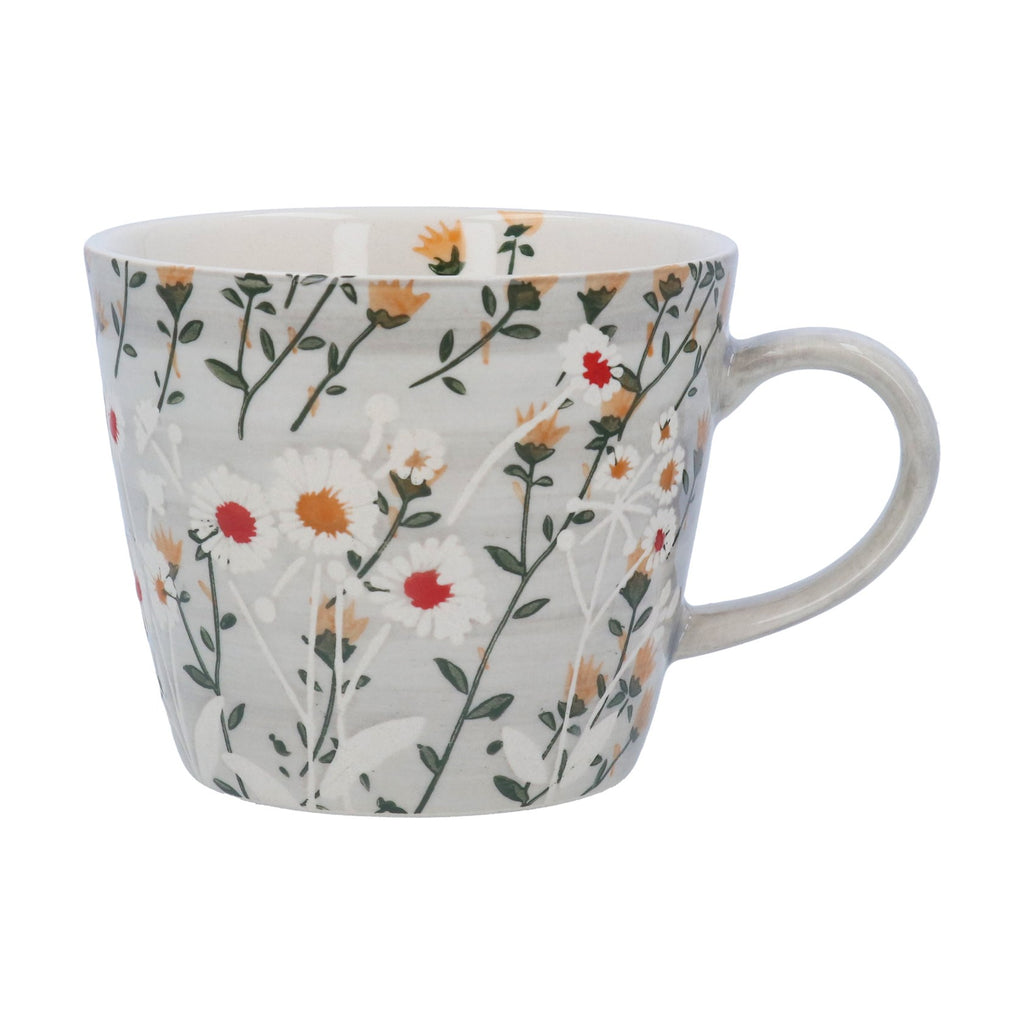 Light Grey wild daisy ceramic mug - Daisy Park