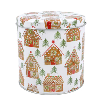 Gingerbread house round 10cm metal tin - Daisy Park