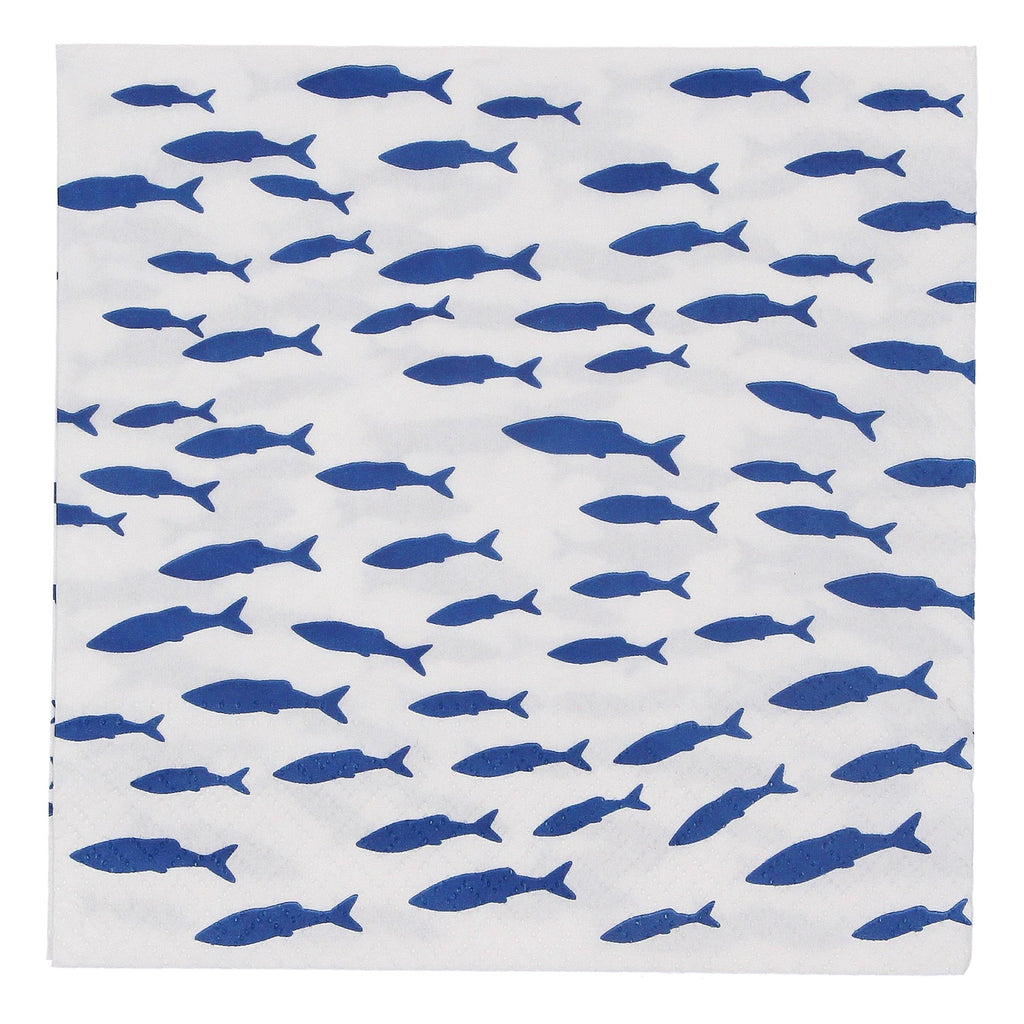 Shoal of fish napkins pack of 20 - Daisy Park