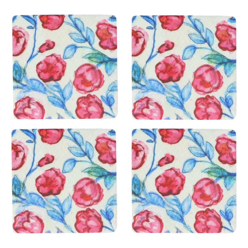 Pink Ball Peony resin coaster - Daisy Park