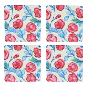 Pink Ball Peony resin coaster - Daisy Park