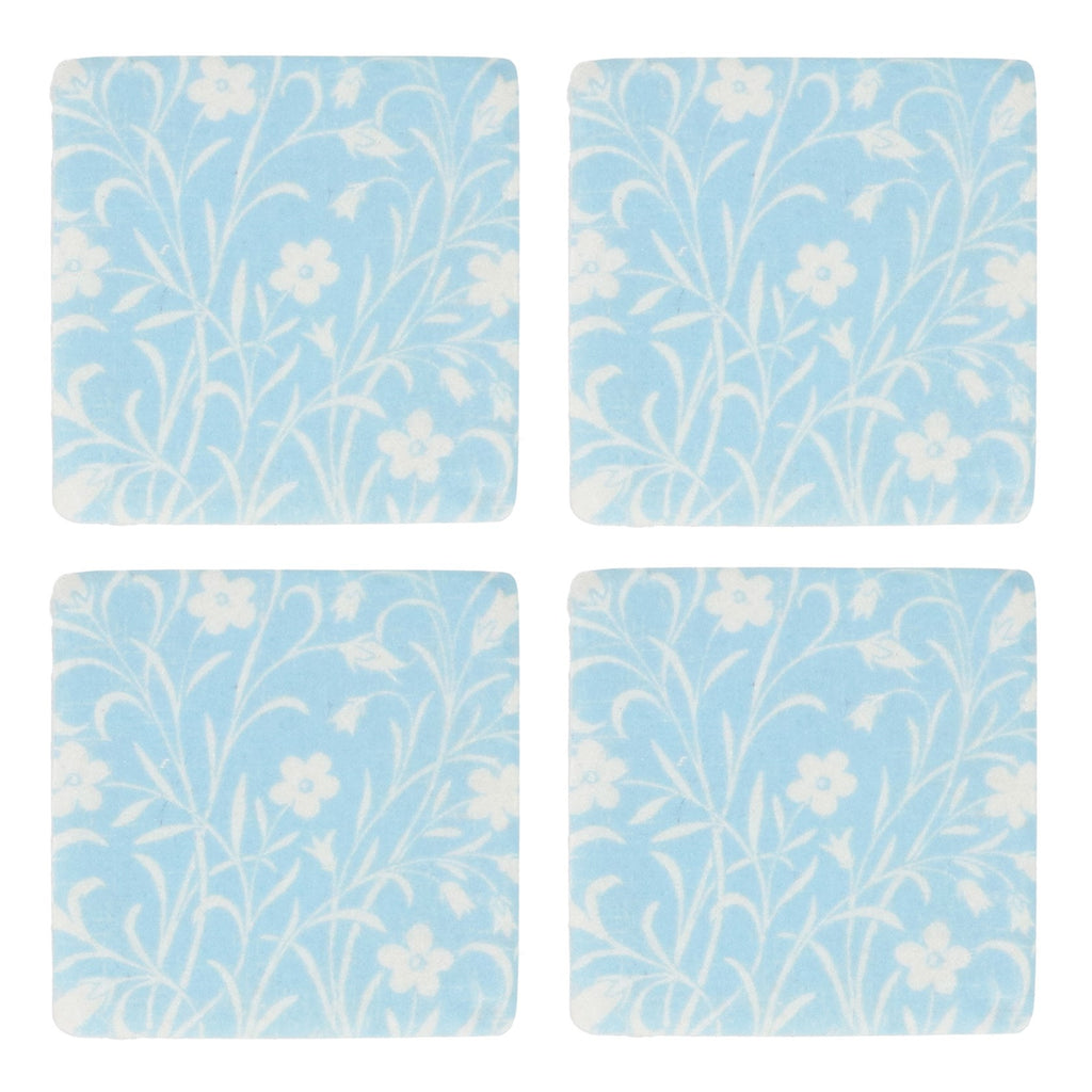 Pale Blue Floral resin coaster - Daisy Park