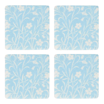 Pale Blue Floral resin coaster - Daisy Park