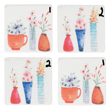 Floral arrangement resin coaster - Daisy Park