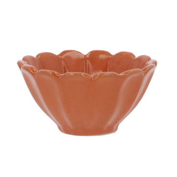 Orange stoneware fluted mini bowl - Daisy Park
