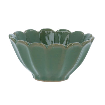 Green stoneware fluted mini bowl - Daisy Park
