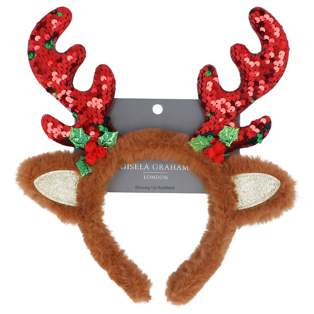 Red sequin antlers Headband - Daisy Park