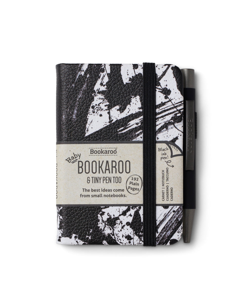 Baby Bookaroo A7 Black & White Splatter notebook & Tiny pen too | Daisy ...
