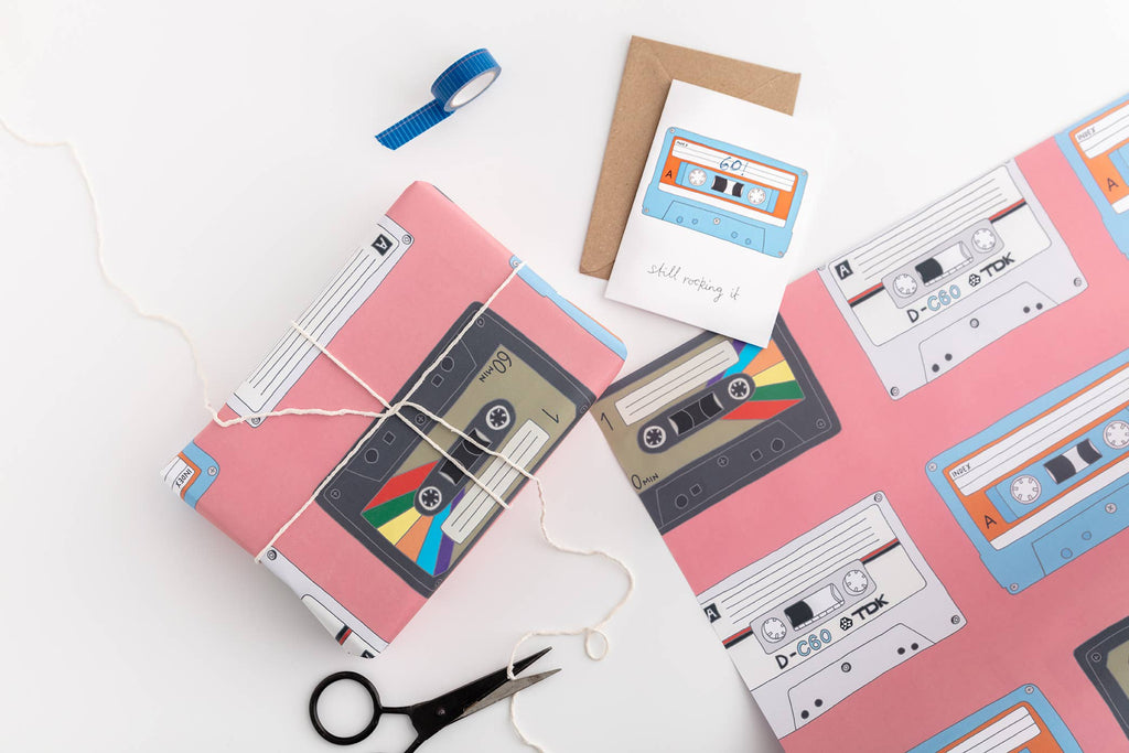Mix Tape Cassette Gift Wrap | Wrapping Paper | Birthday Gift Wrap - Daisy Park