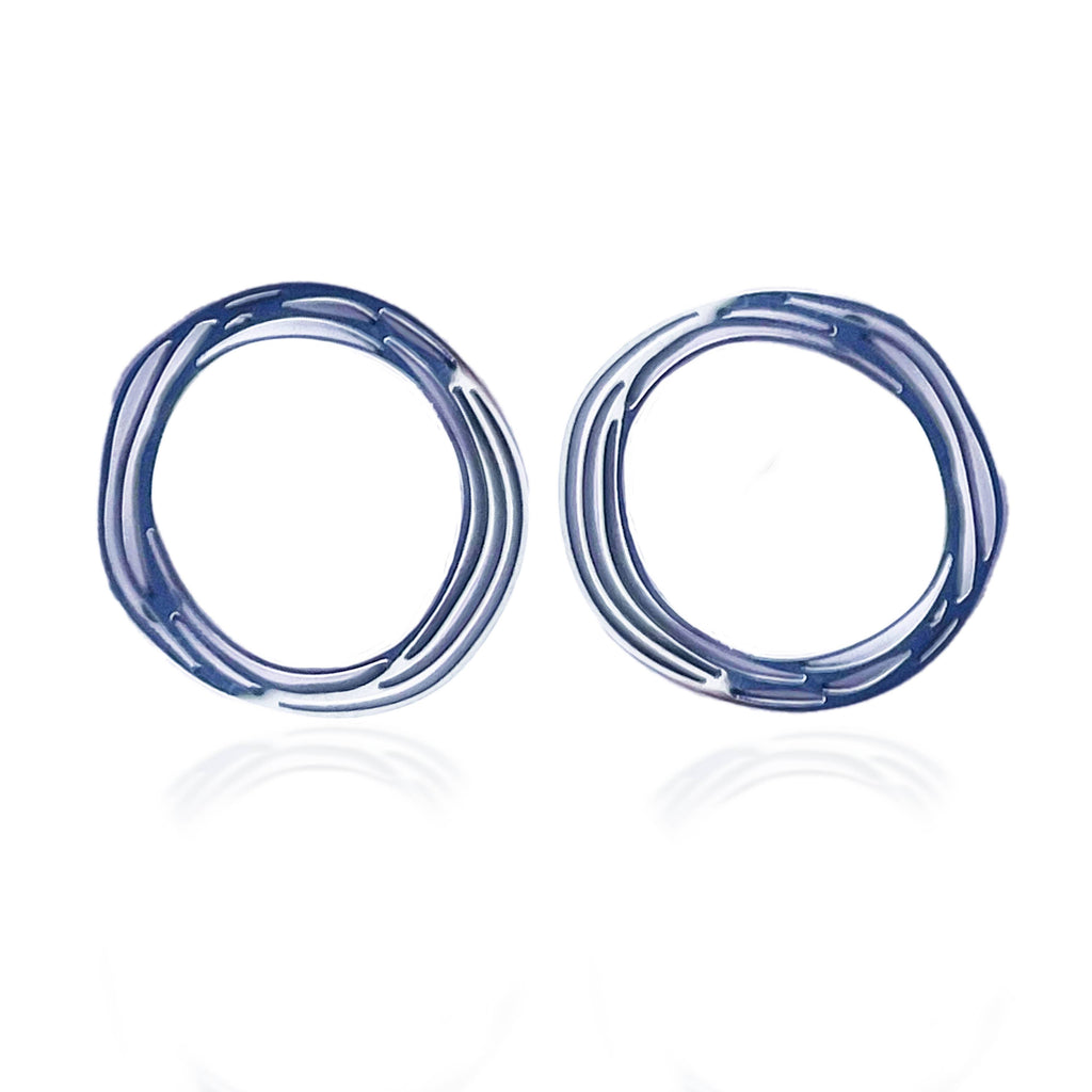 Silver Wavy Eternity Studs - Daisy Park