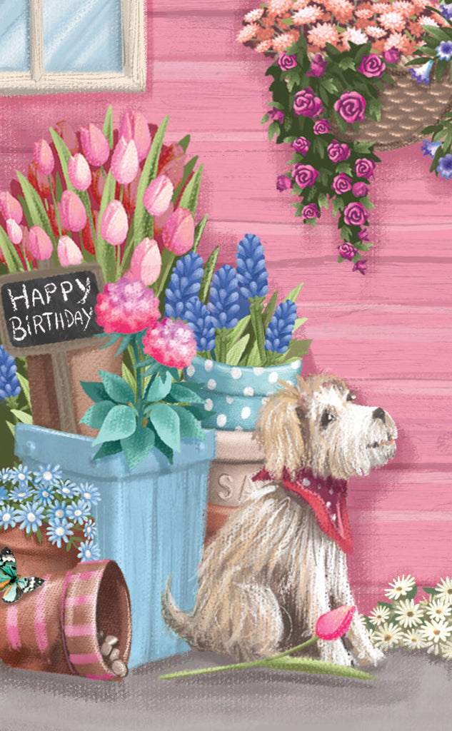 The Flower seller's pink bicycle 3D pop up greeting card - Daisy Park