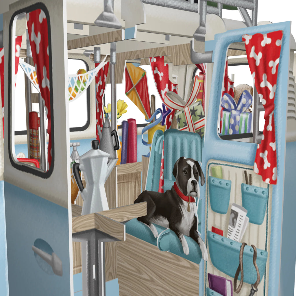 The Camper van 3D pop up greeting card - Daisy Park