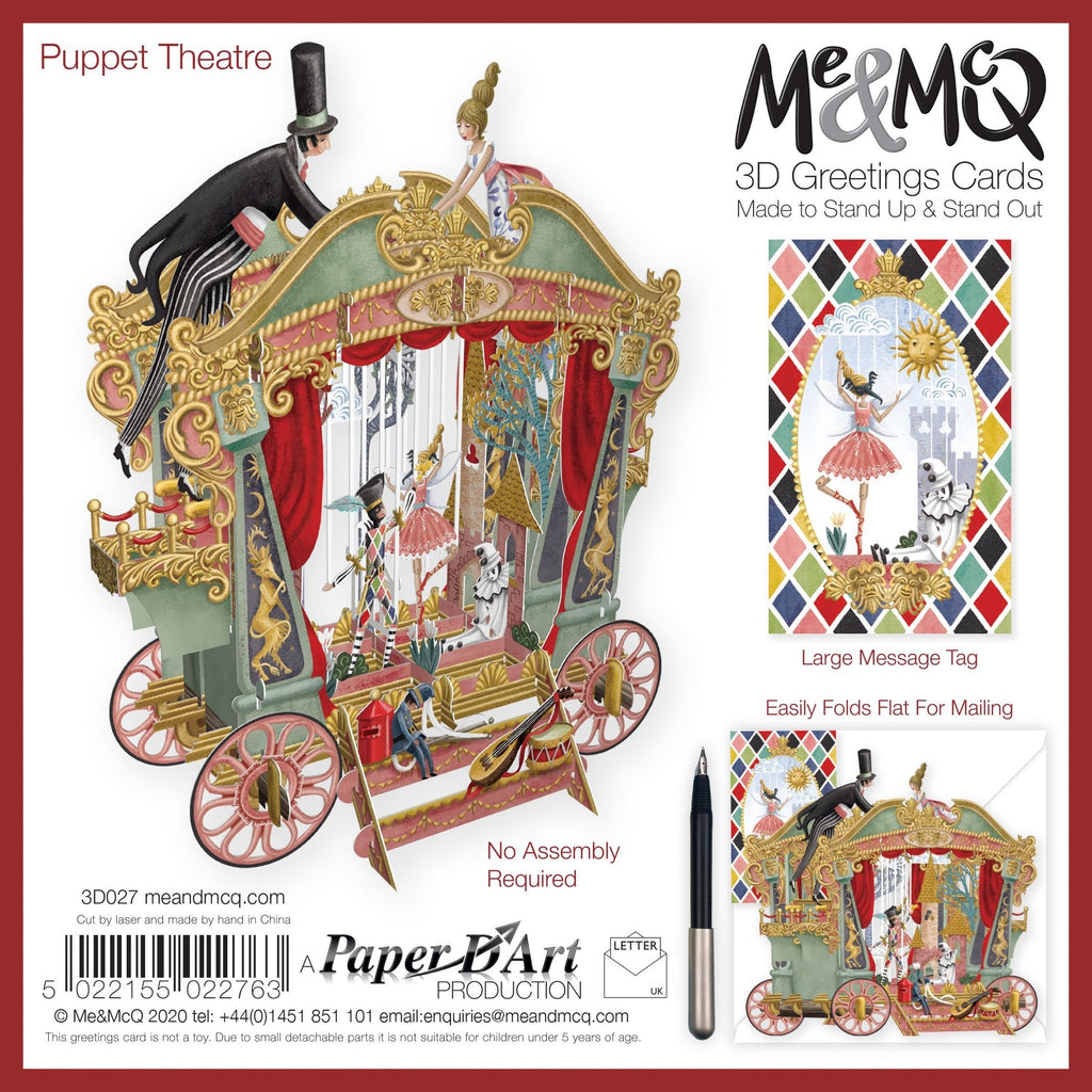 Puppet Theatre 3D pop up greeting card - Daisy Park