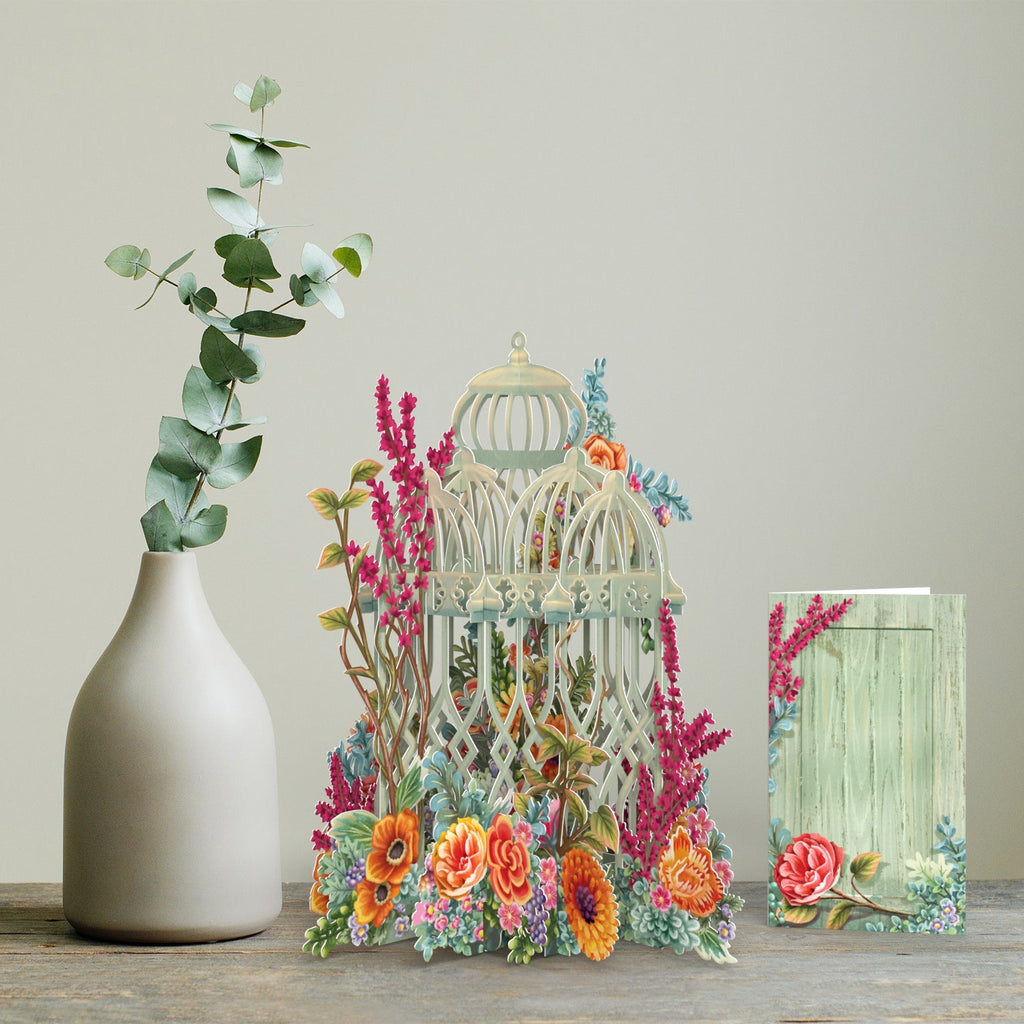 The Green Cage 3D pop up Greetings card - Daisy Park