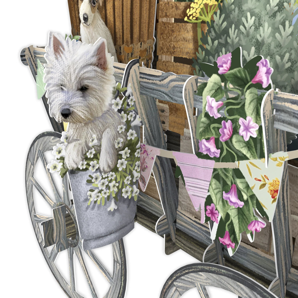 Goat cart 3D pop up greeting card - Daisy Park
