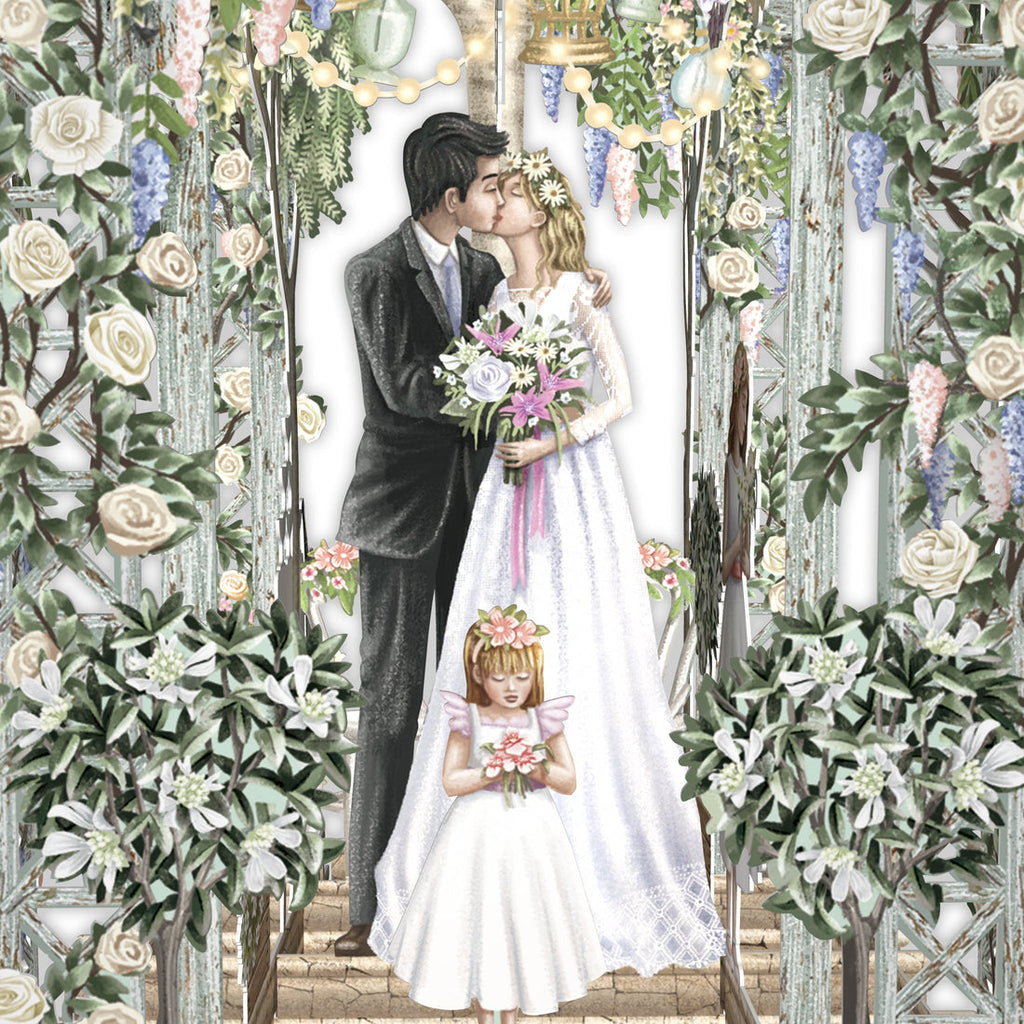 Wedding Arbour 3D pop up greeting card - Daisy Park