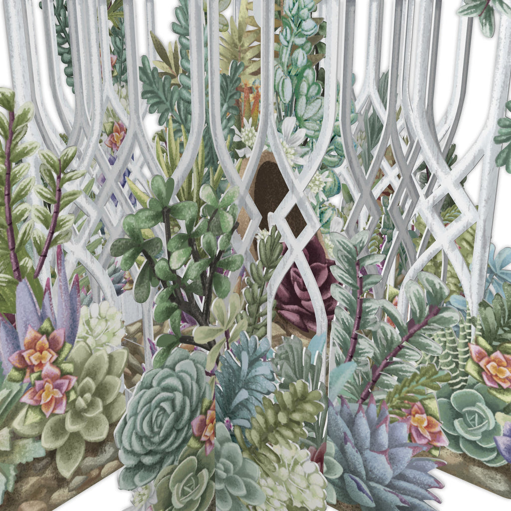 Succulent Love 3D pop up greeting card - Daisy Park