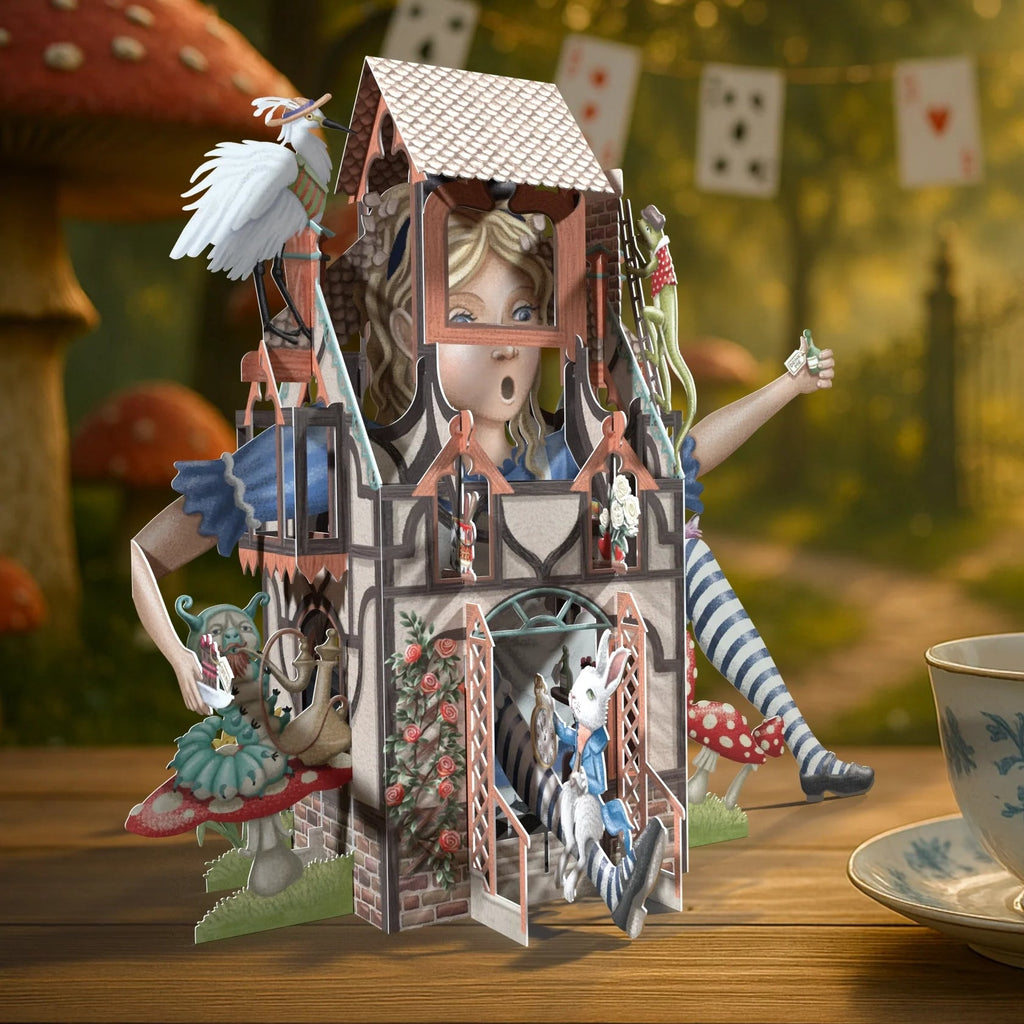 Rabbits house 3D pop up greeting card - Daisy Park