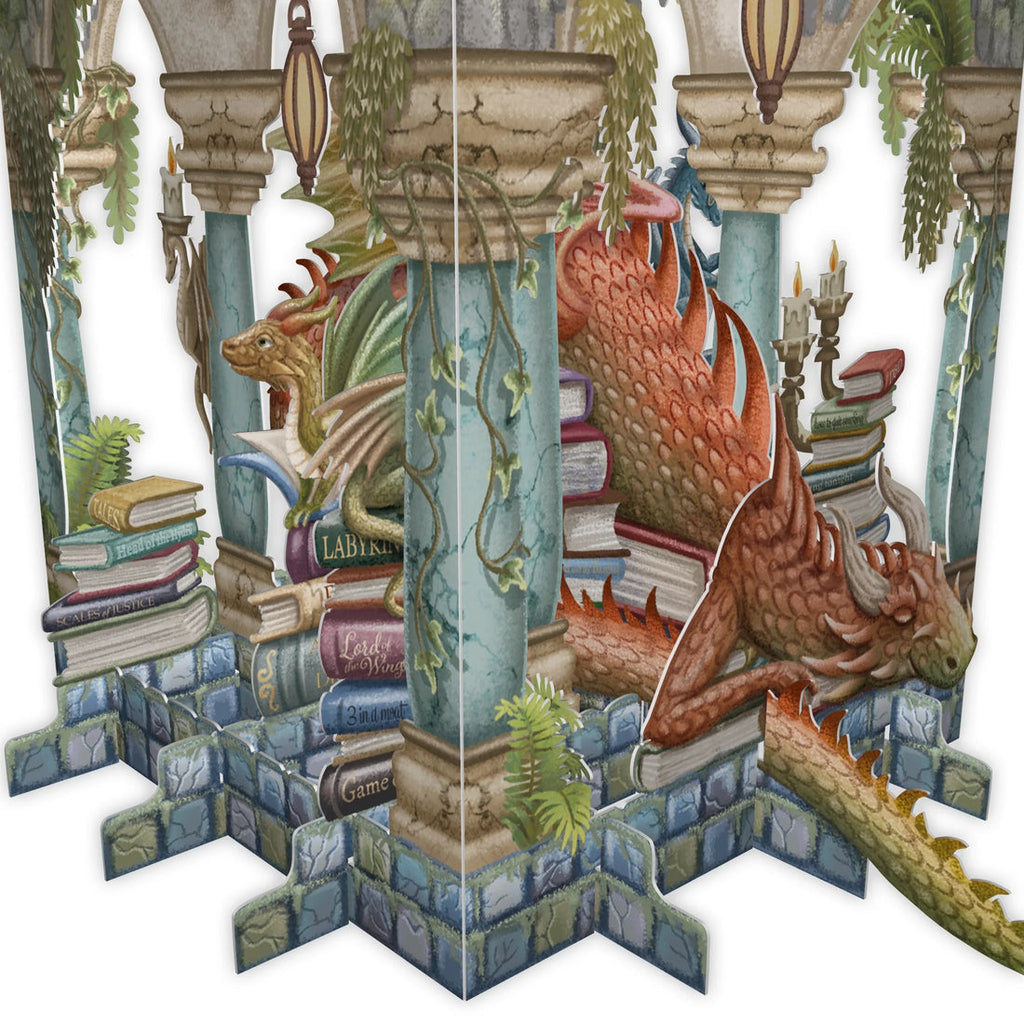 Book Hoarder 3D pop up greeting card - Daisy Park