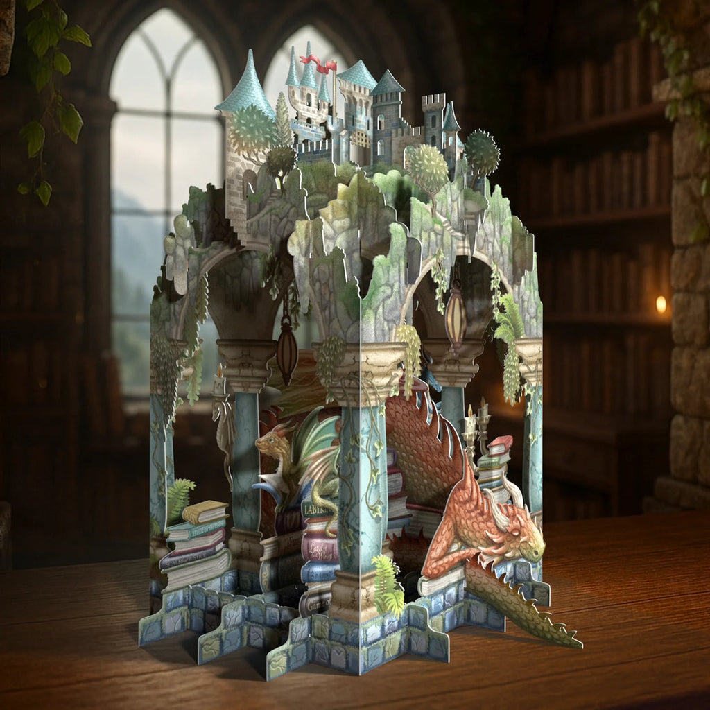 Book Hoarder 3D pop up greeting card - Daisy Park