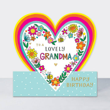 Lovely Grandma Happy Birthday Love Hearts card - Daisy Park