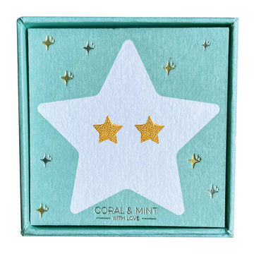 Christmas Edition - Gold Sparkle Star Studs - Daisy Park