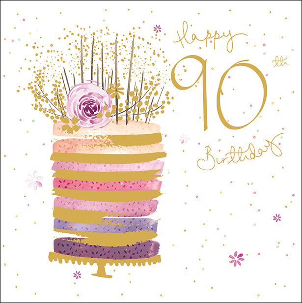 Wonderful 90th birthday celebration card - Daisy Park