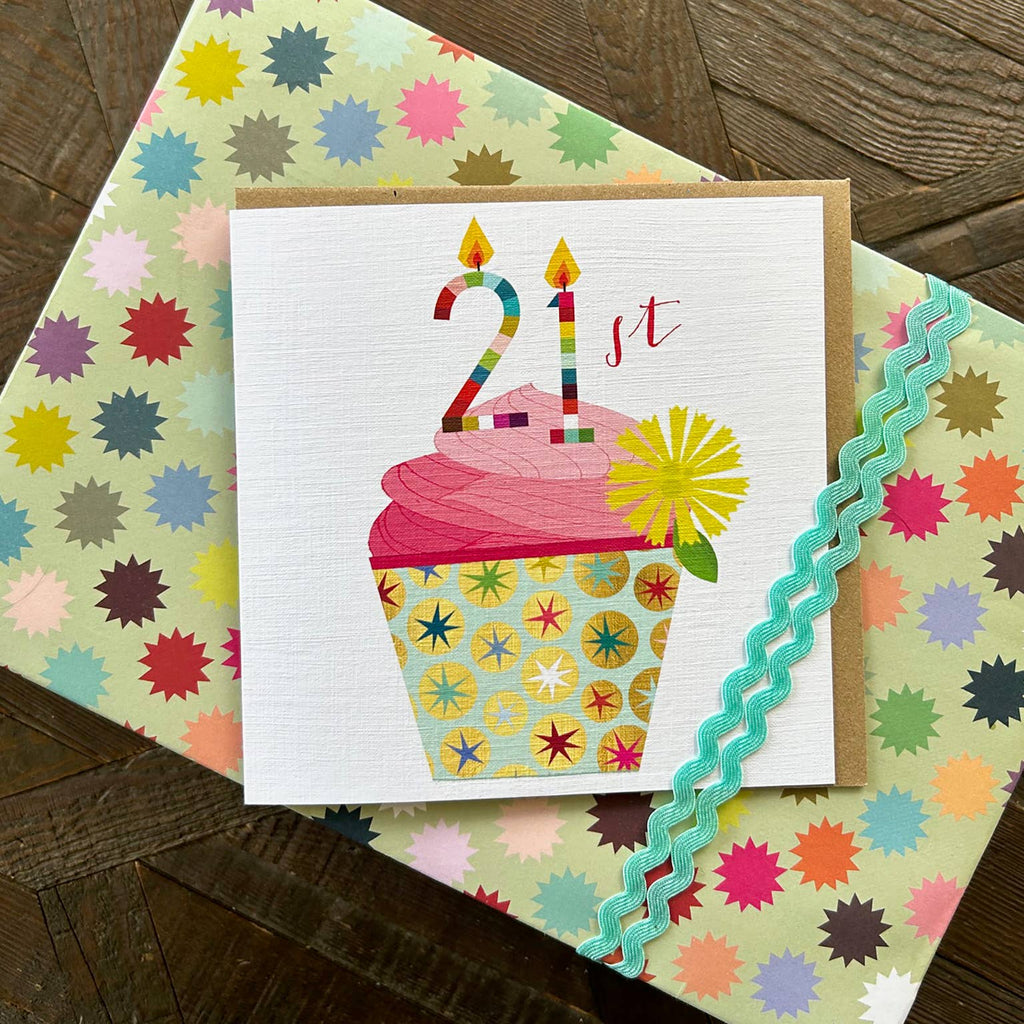 Cupcake 21st Birthday Card - Daisy Park