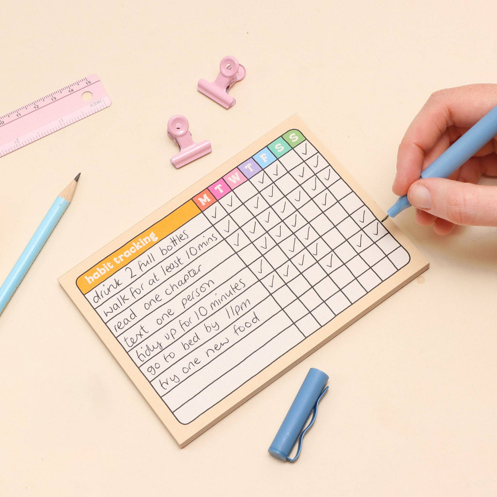 A6 Habit Tracker Notepad - Daisy Park