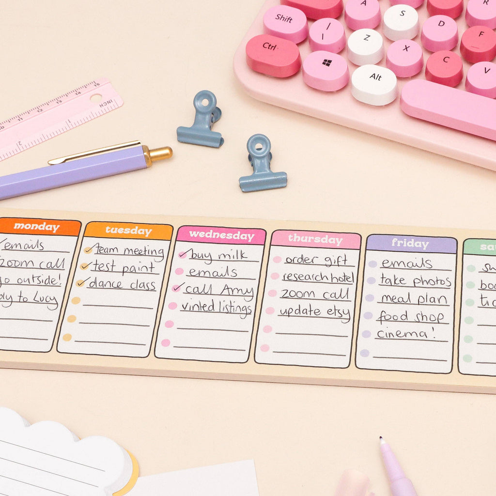 Days of the Week Keyboard Weekly Planner - Daisy Park