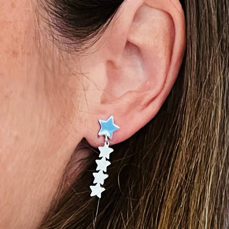 Star Drop Earrings - Silver - Daisy Park