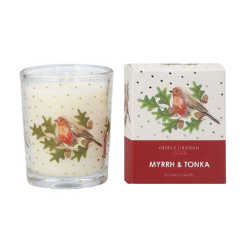 Gisela Graham Robin Mini Candle | Sandalwood & Clove Scented