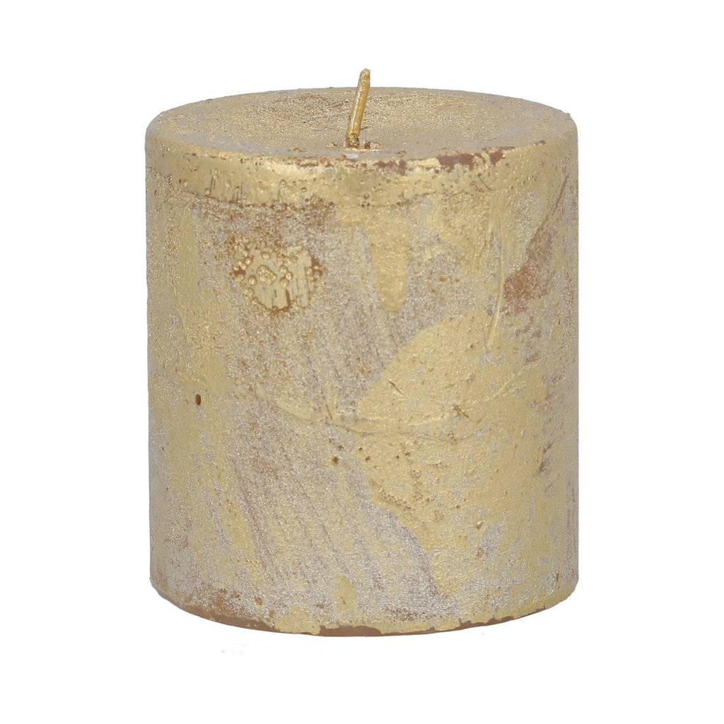 Gold pillar candle small - Daisy Park