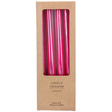 Hot pink taper dinner candles - box of 4 - Daisy Park