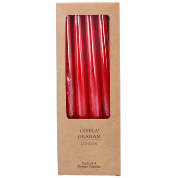 Red taper dinner candles - box of 4 - Daisy Park