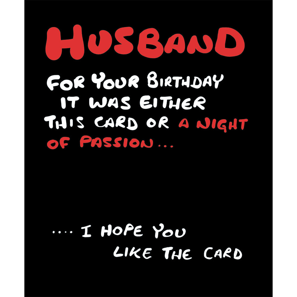 Husband card or night of passion Birthday Card - Daisy Park