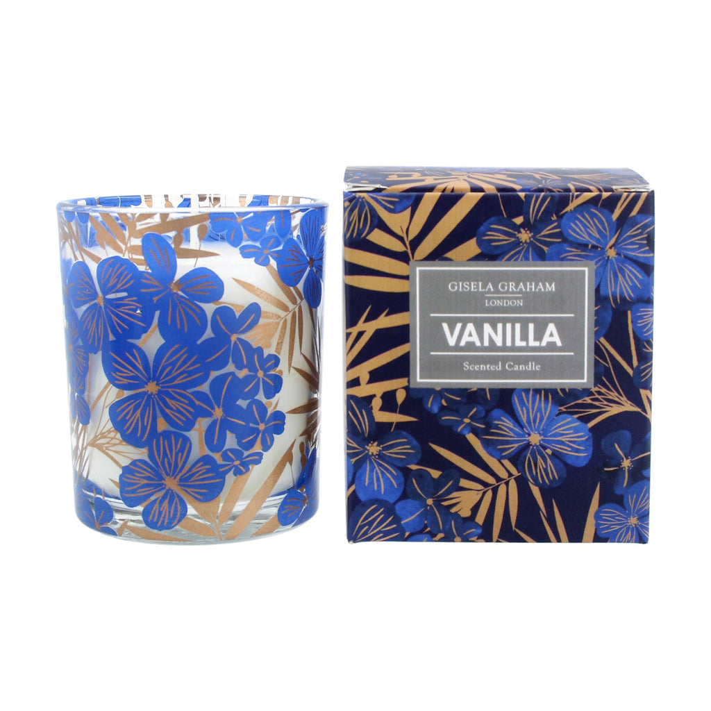 Blue Gold Floral scented small boxed candle - Daisy Park