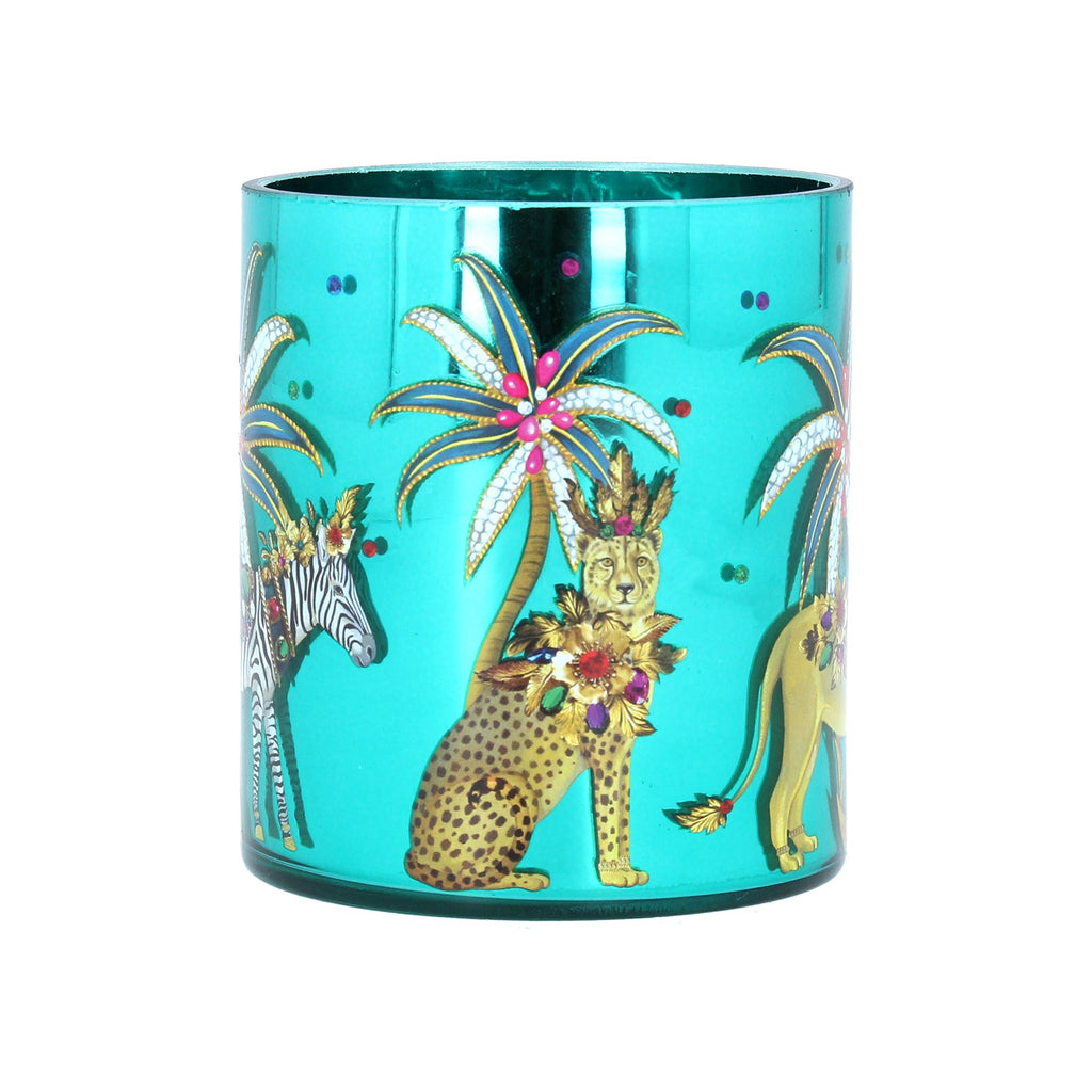 Bollywood animals glass tea-light small - Daisy Park