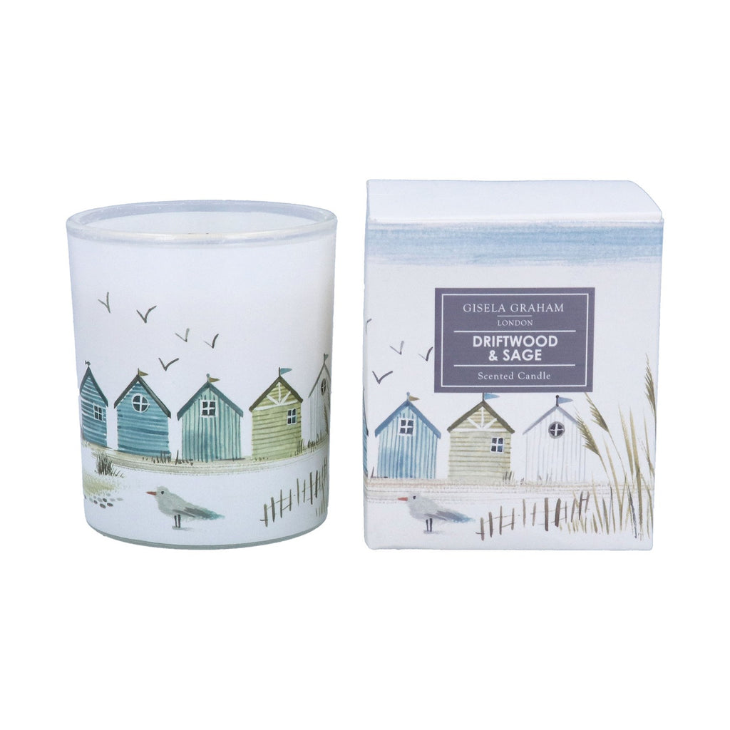 Beach huts scented large Boxed Candle Pot - Daisy Park