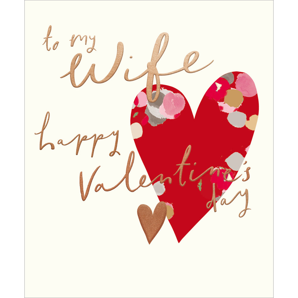 Floral heart Wife Valentine's card - Daisy Park