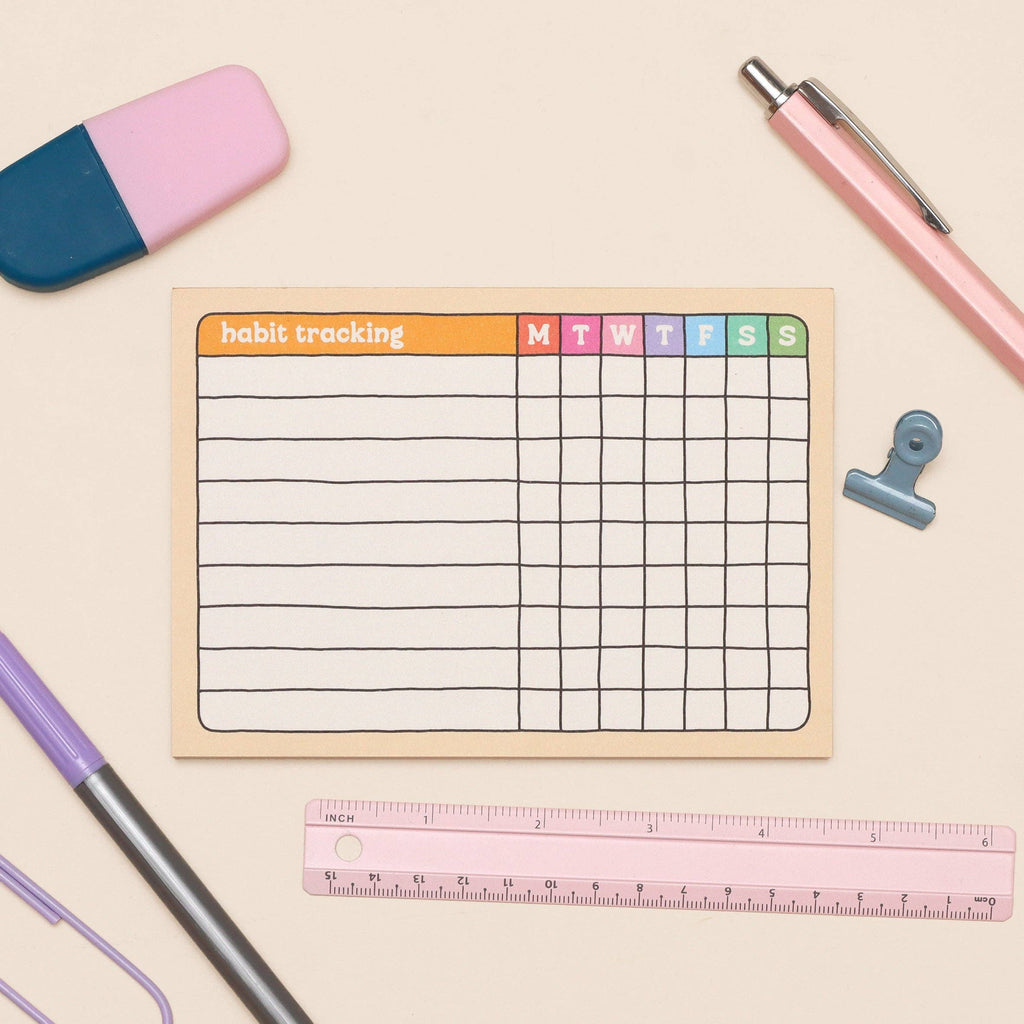 A6 Habit Tracker Notepad - Daisy Park