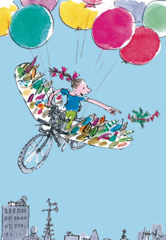 Quentin Blake Bike flight 9th birthday card - Daisy Park