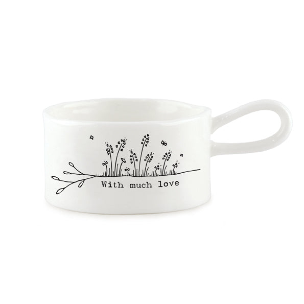 With much love handled tea light holder - Daisy Park