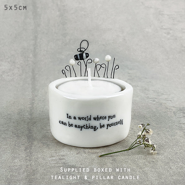 Candle & tea light holder - In a world be yourself - Daisy Park