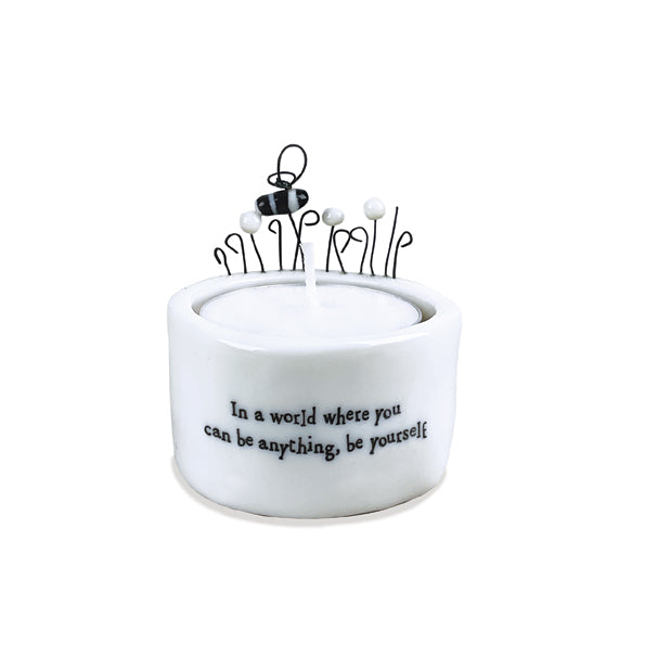 Candle & tea light holder - In a world be yourself - Daisy Park