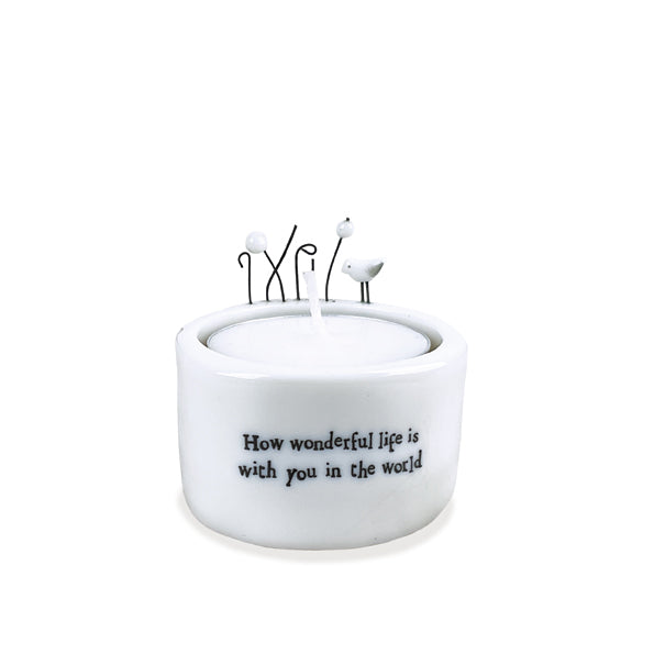 Candle & tea light holder - How wonderful life is - Daisy Park