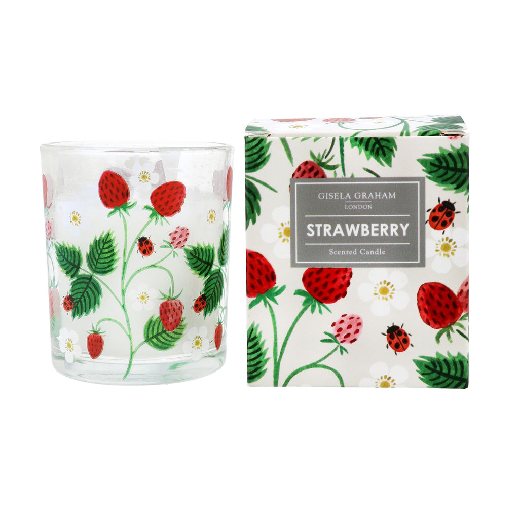 Strawberry scented Small Boxed Candle Pot - Daisy Park